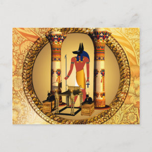 Anubis, ancient Egyptian god of the dead rituals Postcard