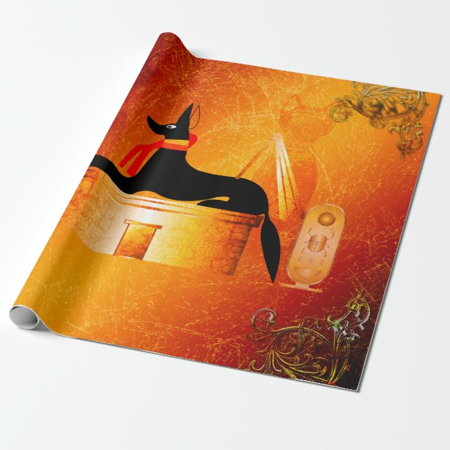 Anubis, ancient Egyptian god Wrapping Paper (Unrolled)