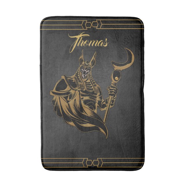 Anubis ancient of Egypt.  Bath Mat (Front Vertical)