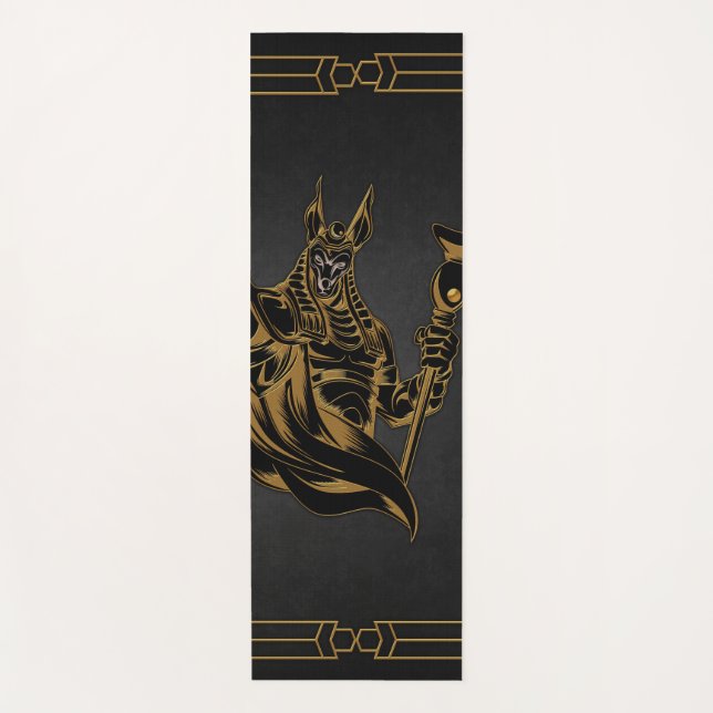 Anubis ancient of Egypt.  Yoga Mat (Front)