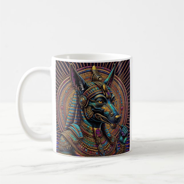 Anubis Egyptian Art Coffee Mug (Left)