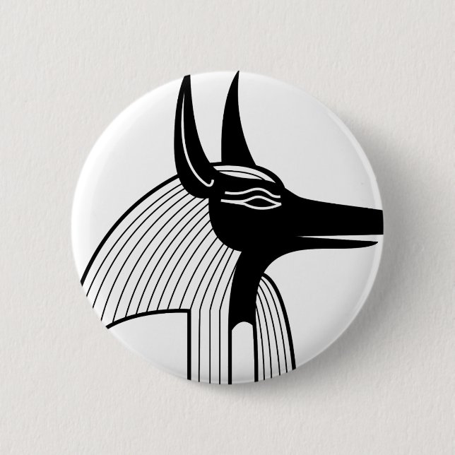 Anubis Egyptian God. 6 Cm Round Badge (Front)