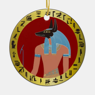 Anubis, Egyptian God Ceramic Tree Decoration