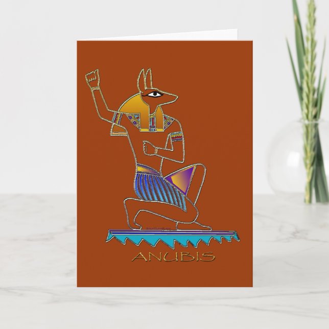ANUBIS Egyptian God Greeting Card (Front)