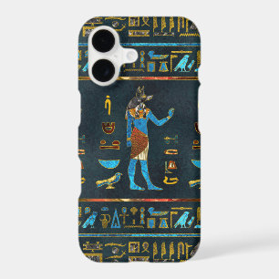 Anubis Egyptian Gold, Blue and Red glass