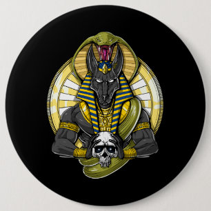 Anubis Egyptian Wolf God 6 Cm Round Badge