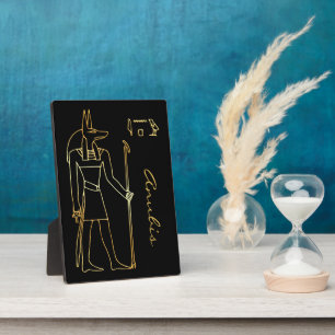 Anubis Gold & Black Egyptian Pagan Altar Spirit Plaque