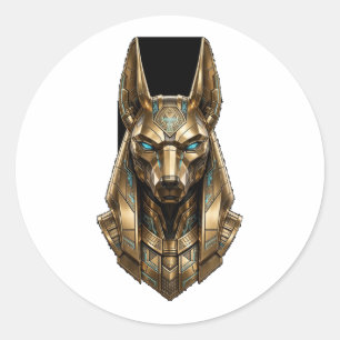 Anubis Golden Guardian Classic Round Sticker