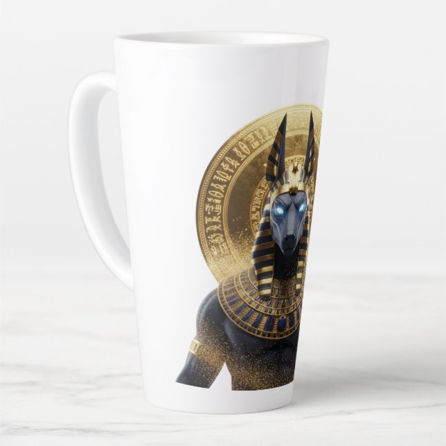 Anubis – Guardian of the Afterlife | Egyptian Myth Latte Mug (Left Angle)