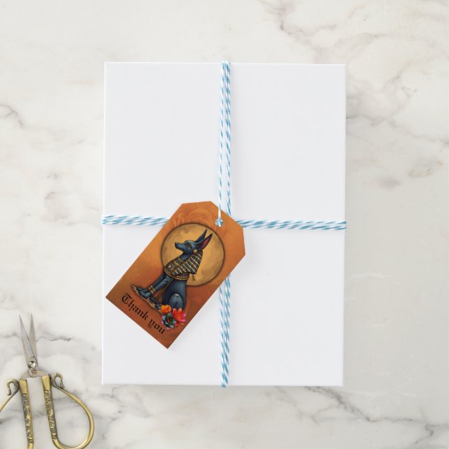 Anubis in the moonlight,  gift tags (With Twine)