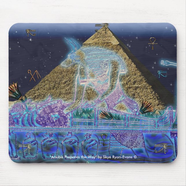 Anubis & Pharaoh Ancient Egyptian Art Mousepad (Front)