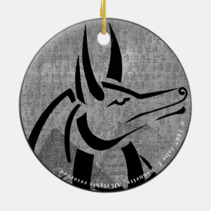 Anubis Premium Round Ceramic Tree Decoration