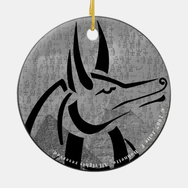 Anubis Premium Round Ceramic Tree Decoration (Back)