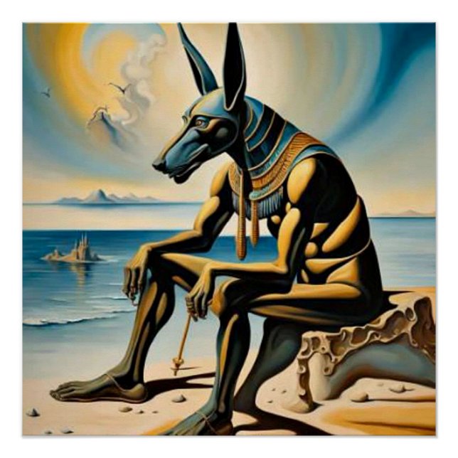 Anubis rests on the beach poster (Front)