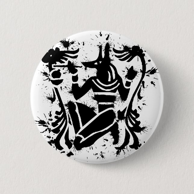 ANUBIS STAMP 6 CM ROUND BADGE (Front)