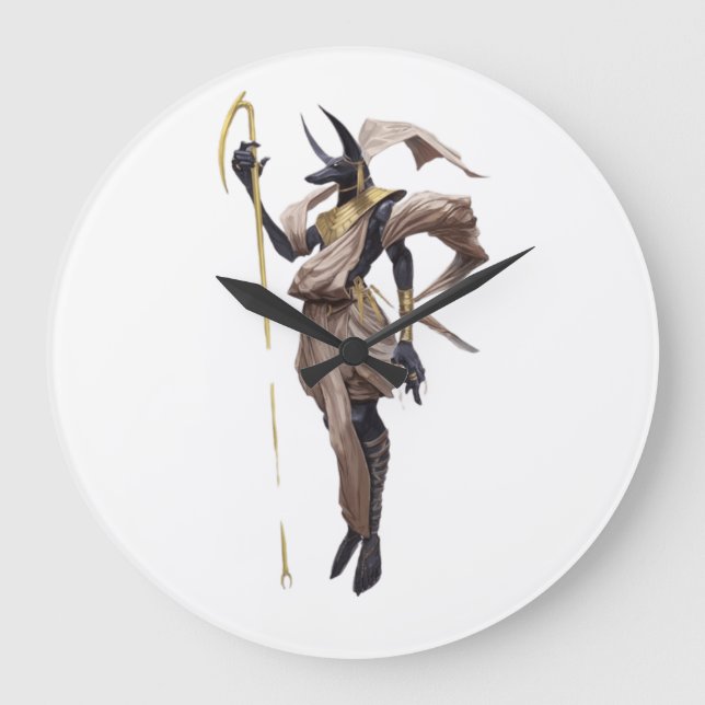 Anubis, the ancient god of the dead large clock (Front)