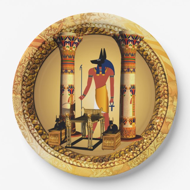 Anubis the egyptian god paper plate (Front)