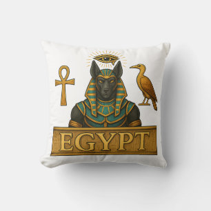 Anubis & Thoth   Egyptian Symbols - Throw Pillow