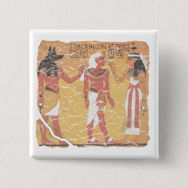 Anubis, Tut, Osiris 15 Cm Square Badge (Front)