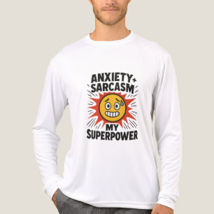 Anxiety and Sarcasm Funny Emoji T-Shirt – My Super Tri-Blend Shirt
