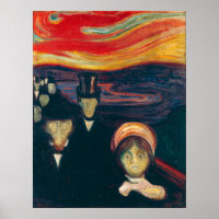 Anxiety by Edvard Munch - Vintage Art