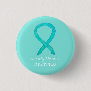 Anxiety Disorder Awareness Custom Teal Ribbon Pin