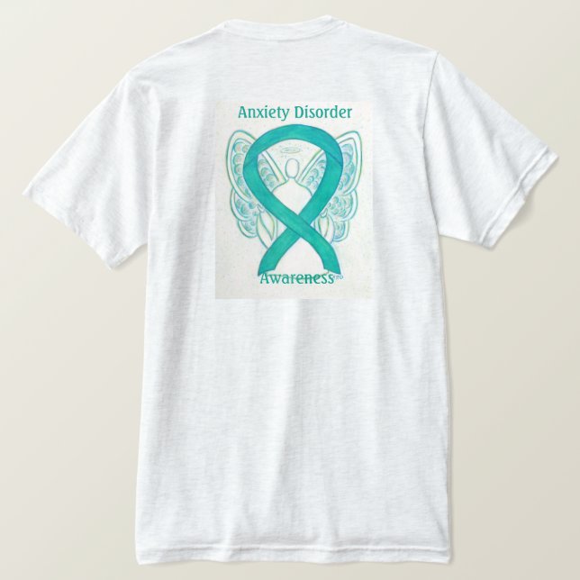 Anxiety Disorder Awareness Ribbon Angel Custom Tee (Design Back)