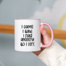 Anxiety Funny Trendy Typography Two Tone Coffee