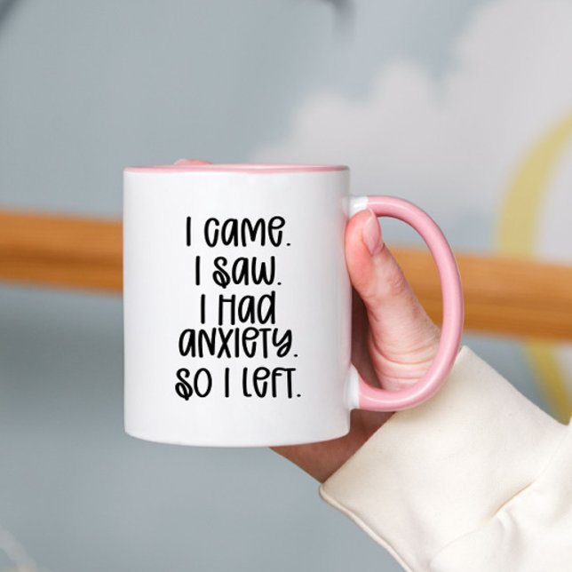 Anxiety Funny Trendy Typography Two Tone Coffee Mug (Creator Uploaded)