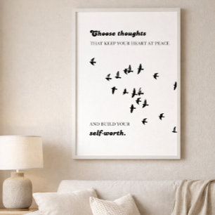 Anxiety relief wall art calming thoughts quote
