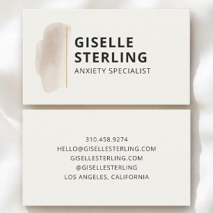 Anxiety Specialist Therapist Neutral Beige Business Card