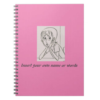 Anxiety Stressed Woman personalised design pink Notebook