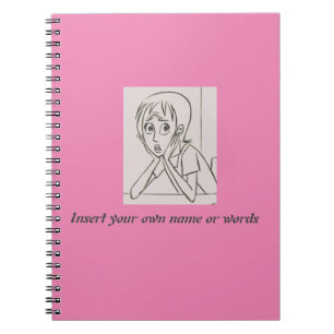Anxiety Stressed Woman personalized design pink Notebook