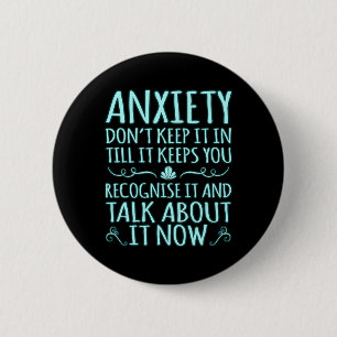 Anxiety Talk About It Ptsd Awareness Ribbon Suppor 6 Cm Round Badge