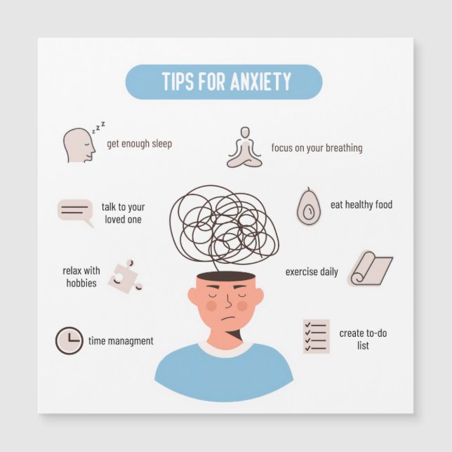 Anxiety Tips Minimal Mental Health Art (Front)