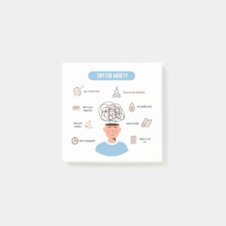 Anxiety Tips Minimal Mental Health Art Post-it Notes