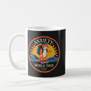Anxiety World Tour Vintage Cat Hiker Retro Art Coffee Mug
