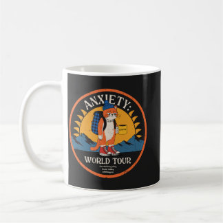 Anxiety World Tour Vintage Cat Hiker Retro Art Coffee Mug