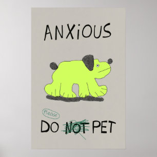 Anxious Dog Japanese Abstract Bauhaus Formula Poster