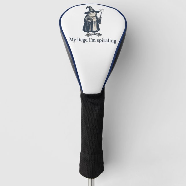Anxious Frog Wizard Funny ADHD Neurodiversity  Golf Head Cover (Front)