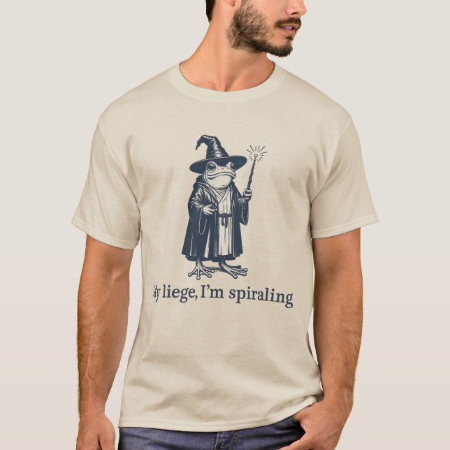 Anxious Frog Wizard Funny ADHD Neurodiversity  T-Shirt (Front)