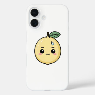 Anxious Lemon with a Sweat Drop iPhone 16 Case