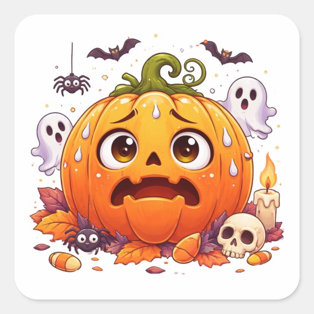 Anxious Pumpkin Sticker (Front)