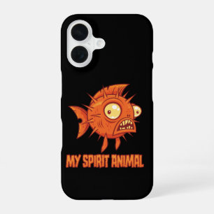 Anxious Quirky Blowfish Spirit Animal iPhone 16 Case