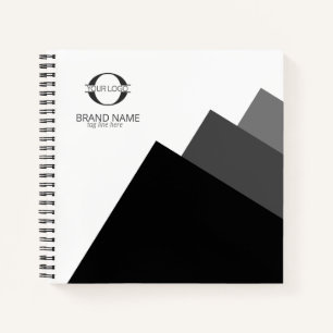 Any 3 Colours Geometric w/Logo Blk on White ID812 Notebook