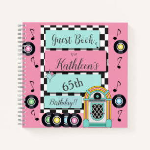 Any Age,1950's Retro Birthday Guest Book