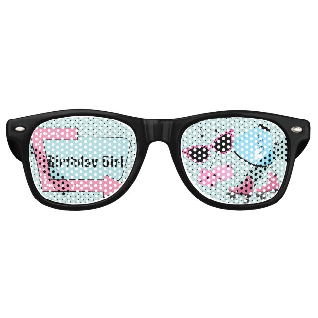 Any Age,1950's Retro Birthday Sunglasses (Front)