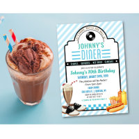 ANY AGE - 1950's Retro Diner Birthday Invitation