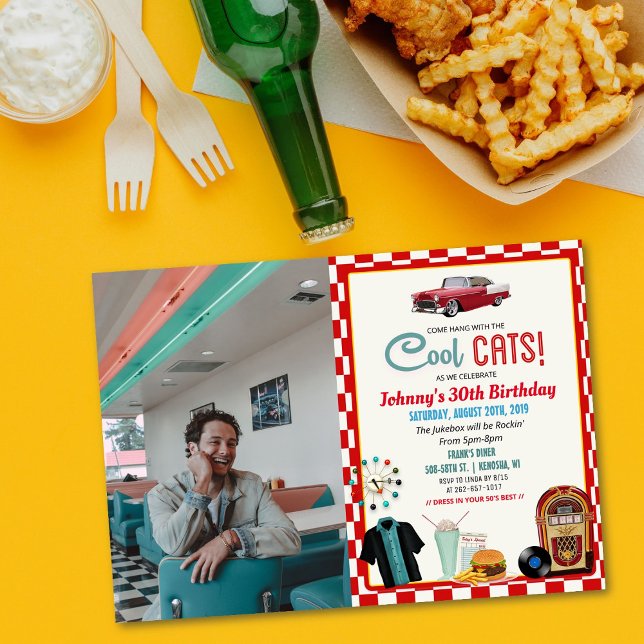 ANY AGE - 1950's Retro Diner Birthday Invitation (Creator Uploaded)