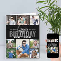 Any Age 8 Photo Collage Personalised Mens Birthday